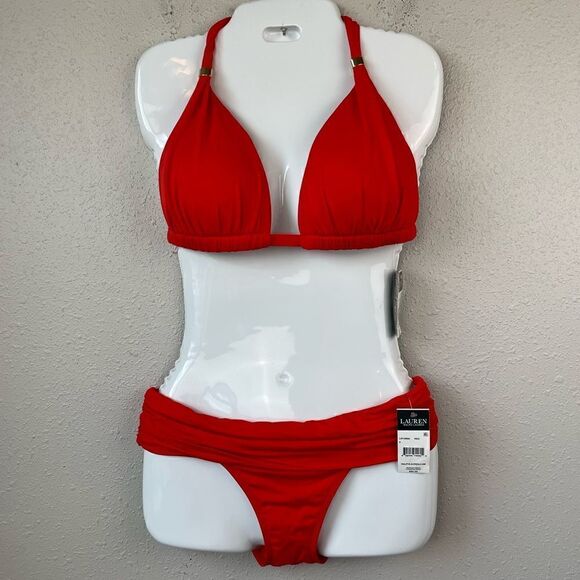 NWT Lauren Ralph Lauren Bikini Top and Bottoms Sizes 8 and 10